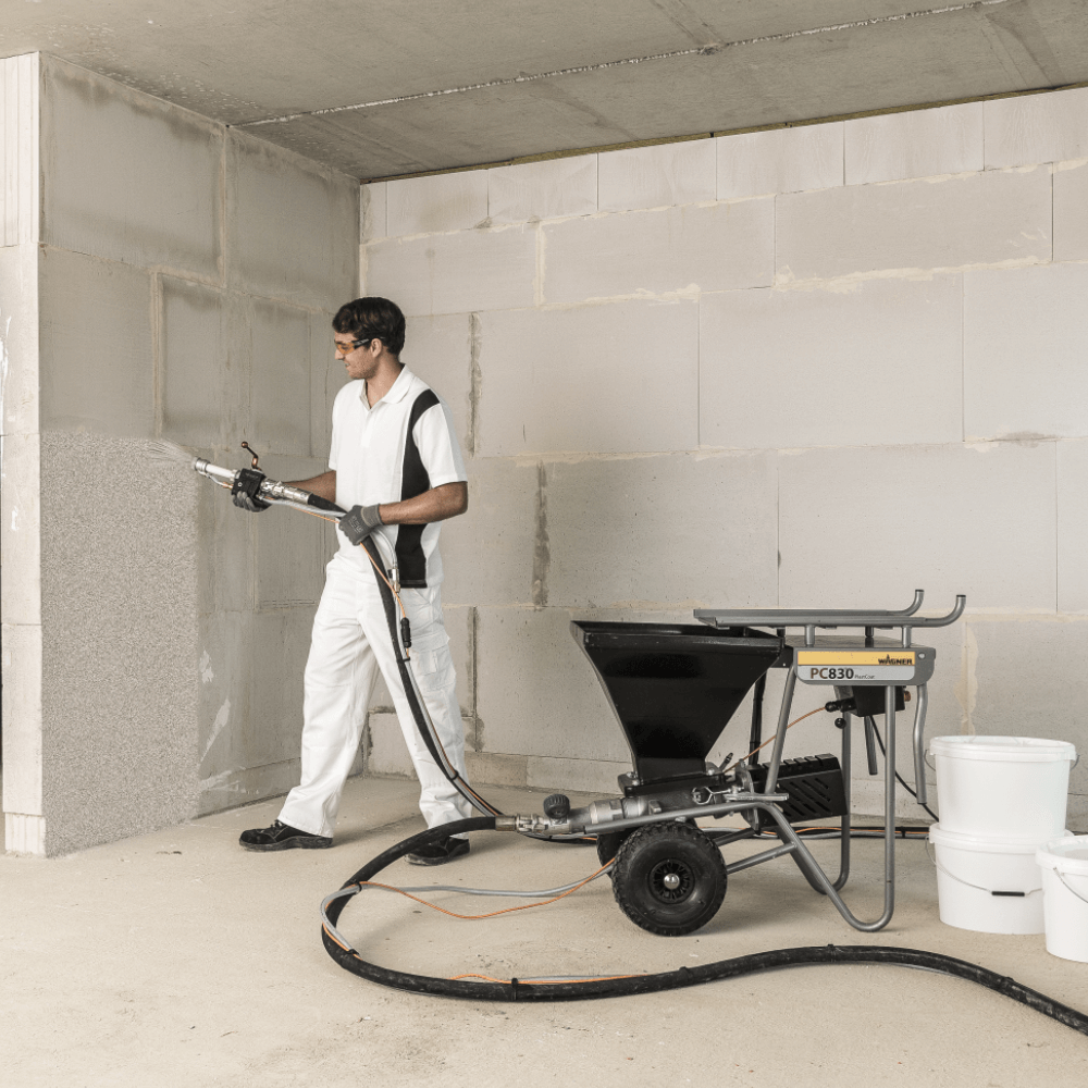 Нанесение штукатурки механизированным способом